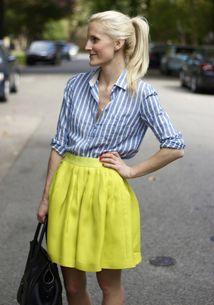 条纹上衣搭配图片,打造时尚街头风